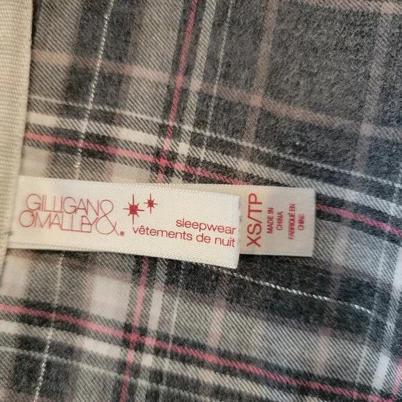 Gilligan & O Malley Plaid 2PC Pajama Set Pants & Top - Picture 11 of 14